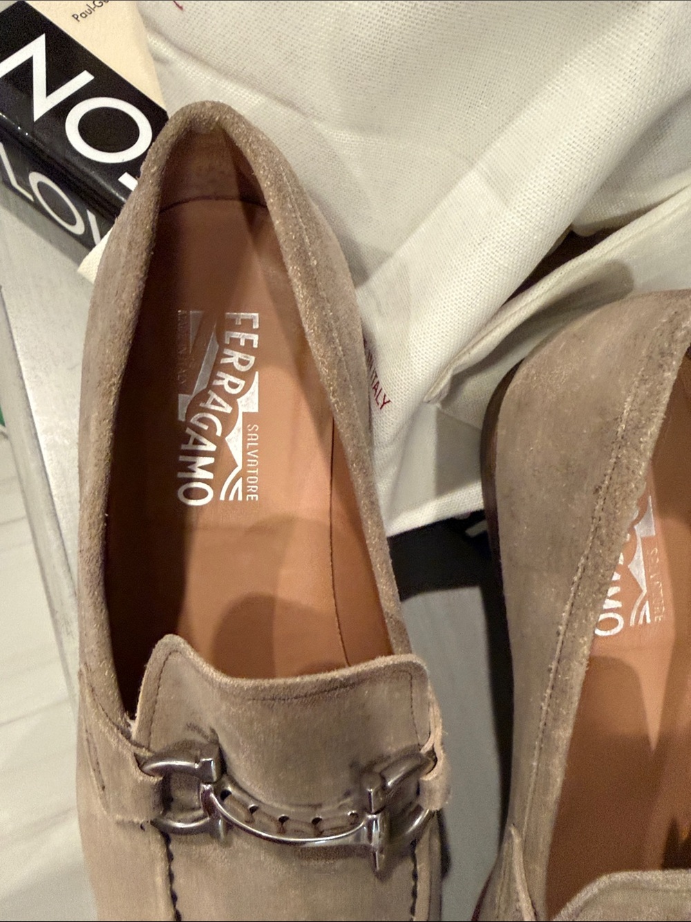 Salvatore Ferragamo Taupe Suede Bit-Trim Loafers. Price is Firm - Picture 4 of 9